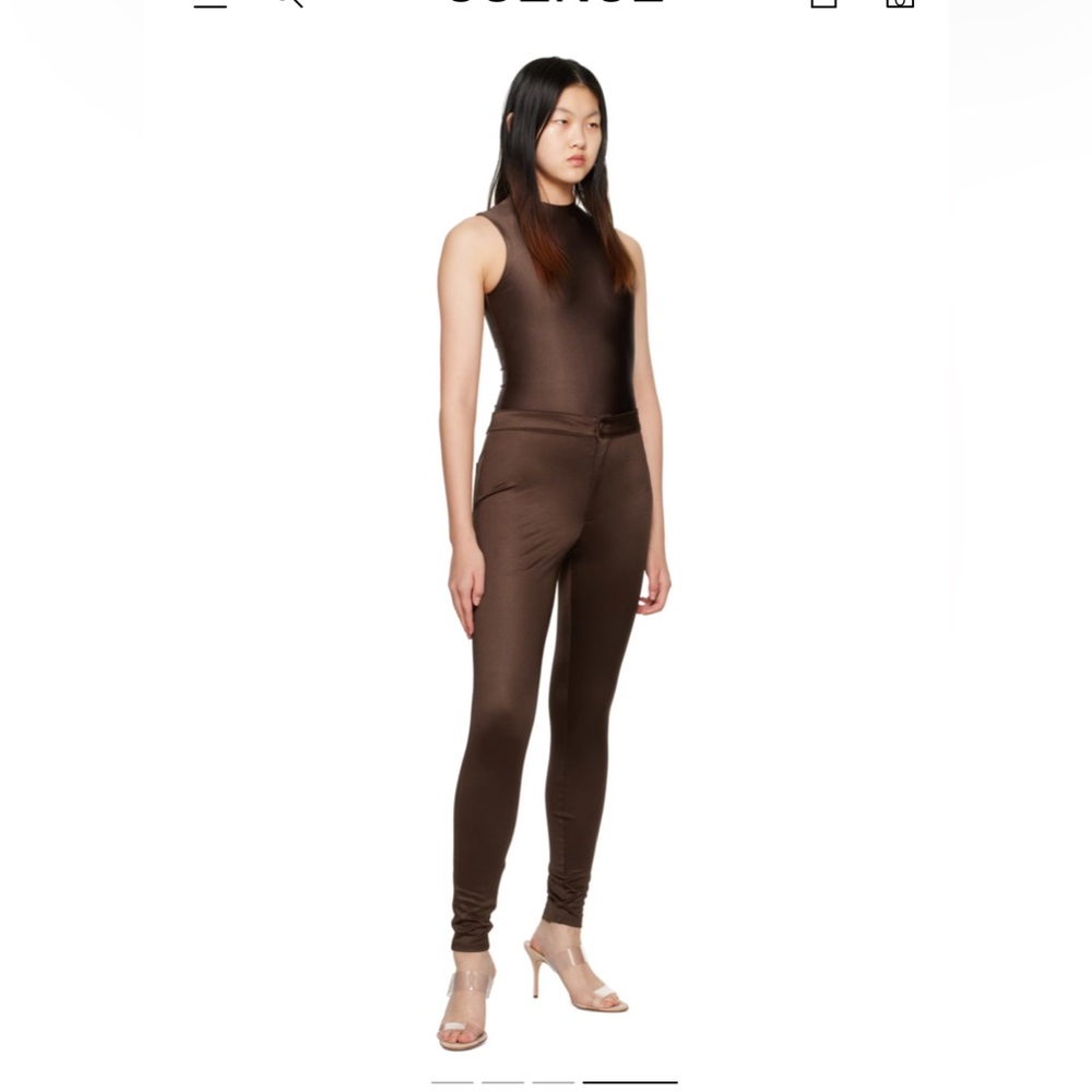 Skims brown disco trousers in xs